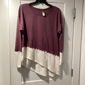 Nwot GO Couture Nordstrom Size L Tie Dye Asymmetrical Hem Sweater